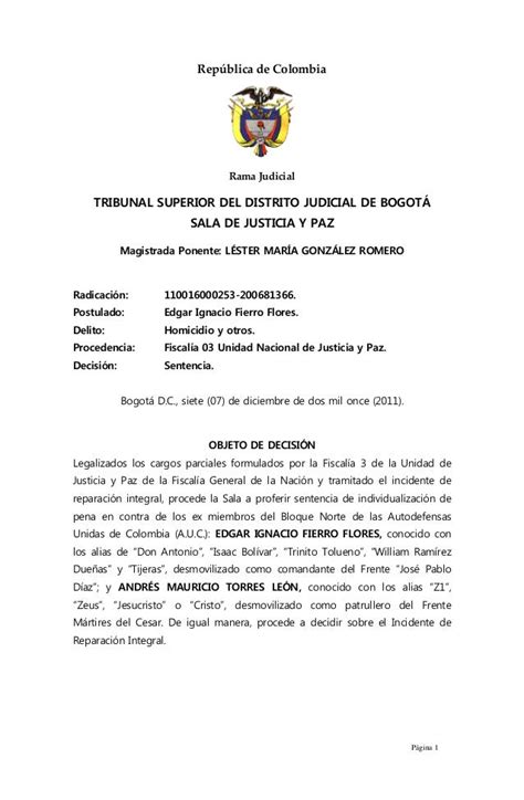 TRIBUNAL SUPERIOR DE BOGOTÁ SALA DE JUSTICIA Y 